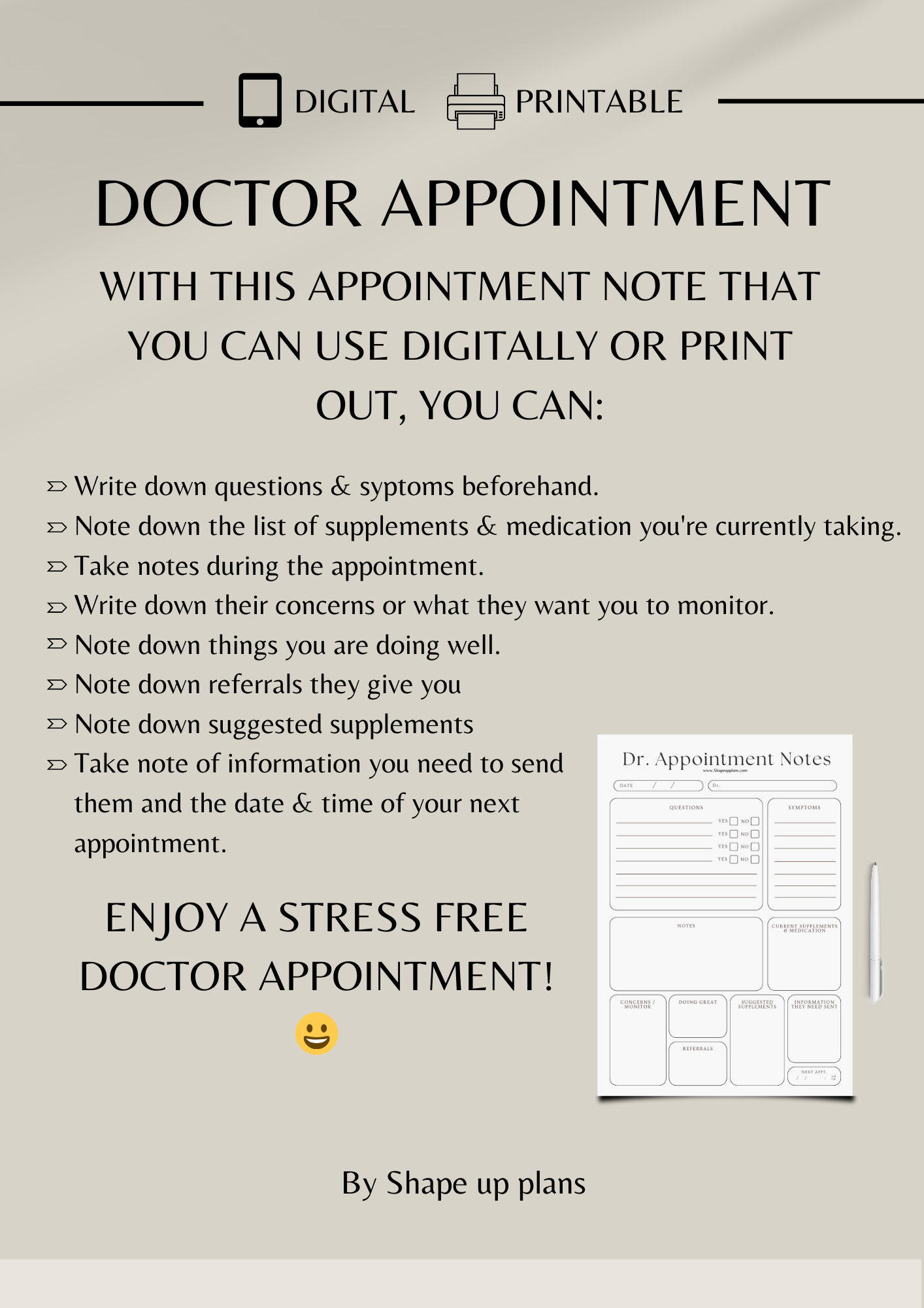 ADHD DR. APPOINTMENT NOTES