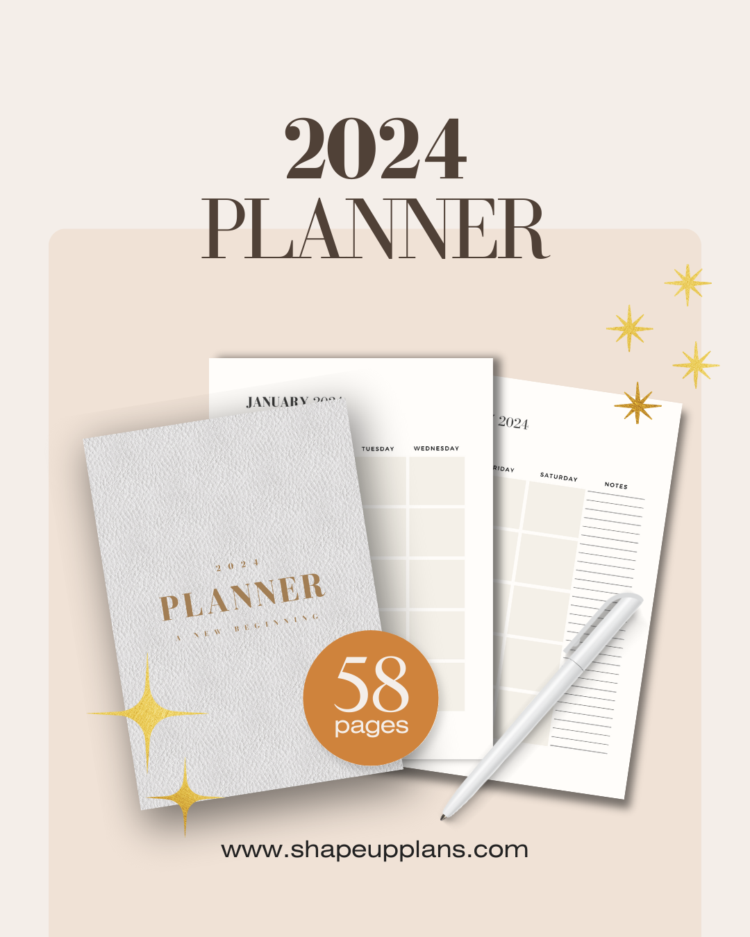New Year 2024 Planner: Elevate Your Year, Achieve Your Dreams