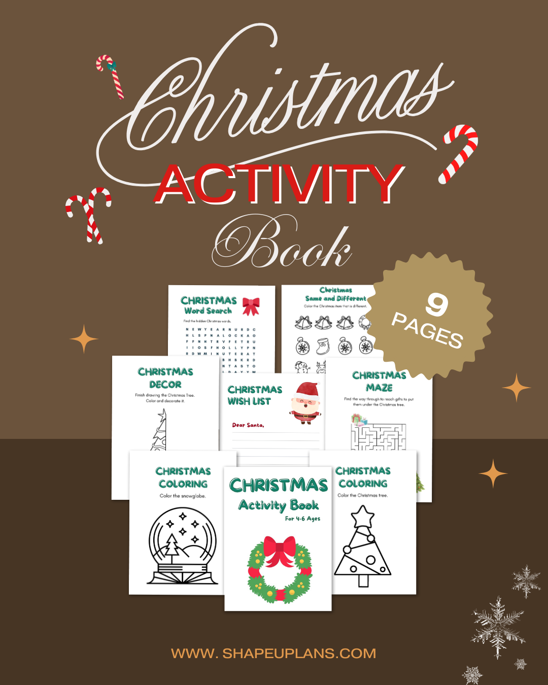 XMAS 2023 🎄: Christmas Games Bundle, Printable Maze Puzzles, Word Search, Coloring Pages and Activity Book For Kids