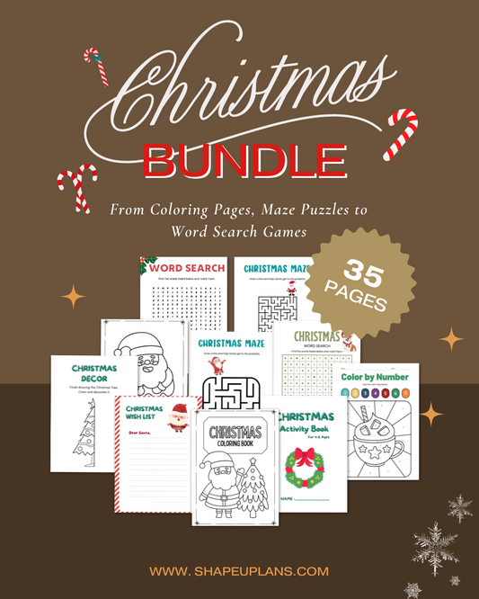 XMAS 2023 🎄: Christmas Games Bundle, Printable Maze Puzzles, Word Search, Coloring Pages and Activity Book For Kids