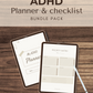 ADHD Planner and Checklists Bundle Pack