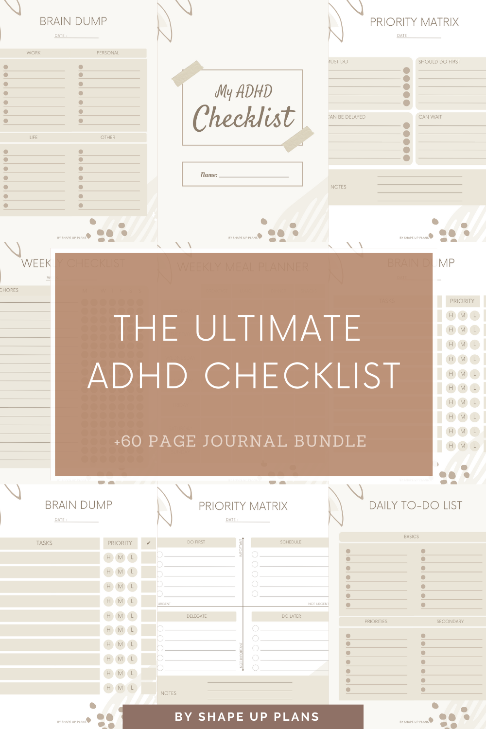 ADHD Planner and Checklists Bundle Pack