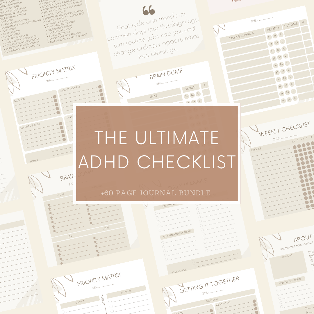 ADHD Planner and Checklists Bundle Pack
