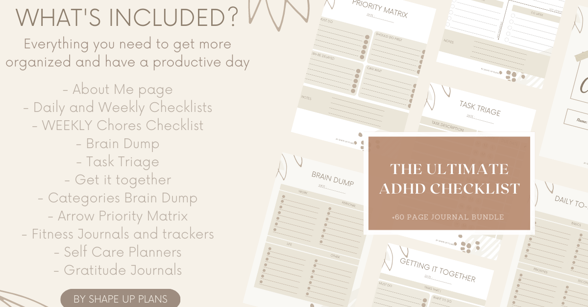 ADHD Planner and Checklists Bundle Pack